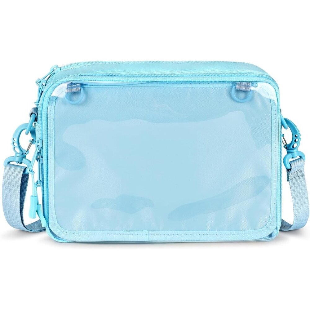 Women's Blue Small Ita Purse Pin Display Imported Cross Body Bag With Insert